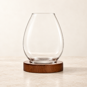 LUMERA Glass & Wood Candle Holder